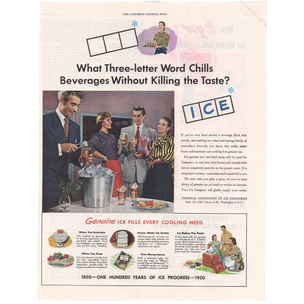 Vintage Original National Assoc of Ice Industries Magazine Advertisement 1950s